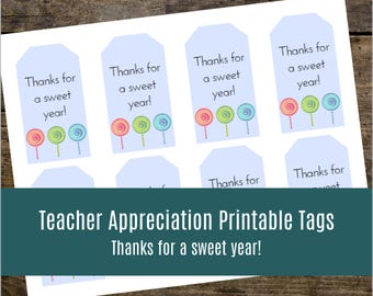 Items similar to Unique Teacher Appreciation Printable Gift Tag ...