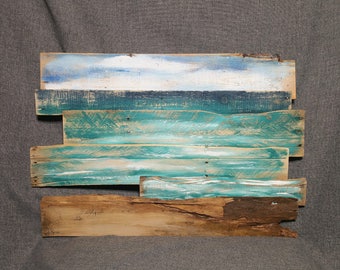 Beach seascape Painting Pallet art Personalized Gift