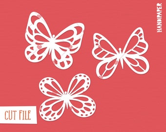 Butterflies digital cut file (svg, dxf, png) for use with Silhouette, Cricut, paper crafting, scrapbooking projects, card making, stencils.