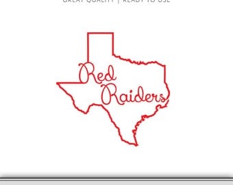 Texas Tech Graphic - Red Raiders - Red Raiders DXF - Texas Tech SVG - 7 Files Total - Digital Download - Ready to Use!