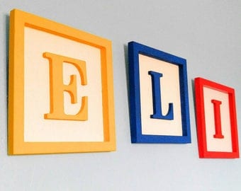 Sale- Large Toy Story 10x10 custom made Alphabet block wall decor- till july 31