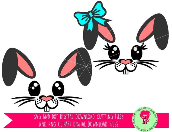 Download Bunny Rabbit Faces Easter SVG / DXF Cutting Files For ...