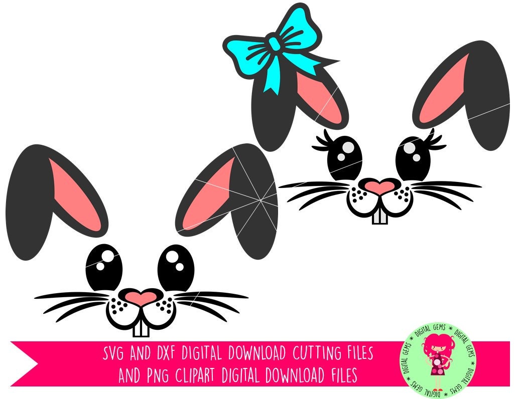 Download Bunny Rabbit Faces Easter SVG / DXF Cutting Files For Cricut