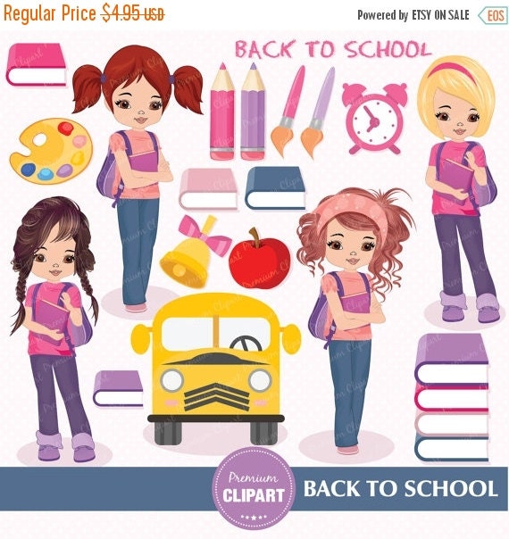 70% OFF SALE Back to school clipart school by PremiumClipart