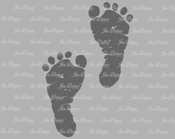 Baby footprints SVG DXF EPS, footprints svg, svg cutting files, baby feet svg, baby prints file, footprints, baby svg, baby feet svg,