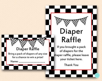 Racing Baby Shower Games, Diaper Raffle Ticket, Diaper Raffle Sign, Diaper Raffle Printable, Shower Activities, Baby Shower Games, TLC113