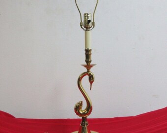 Vintage Brass Swan Lamp Desk Light