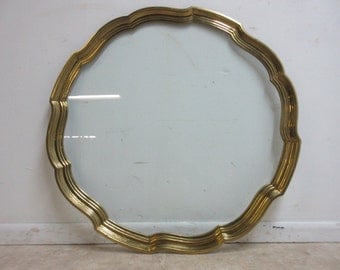 Vintage Brass Scallop Coffee Table Top Serving Tray