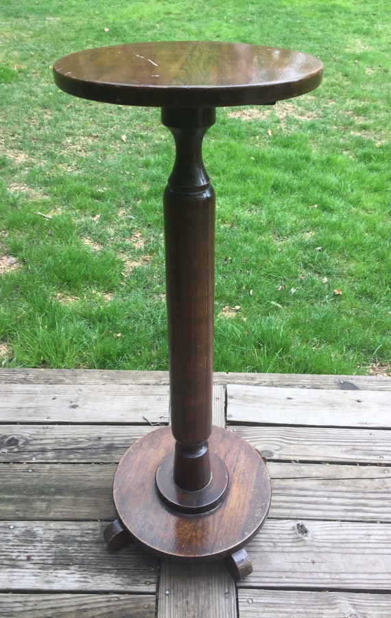 Vintage Plant Stand/ Antique Pedestal / Vintage Wooden Stand/