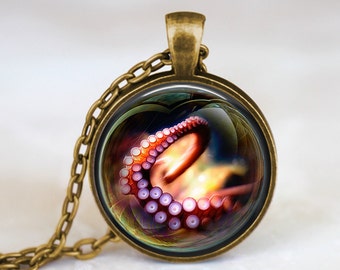 Octopus Eyefish - Steampunk Handmade Pendant Necklace