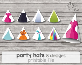 Printable Trolls party hat