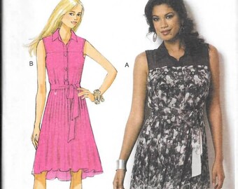 Misses Pleated Sleeveless Dress, Sizes 6 Thru 14, New Butterick Pattern 6020