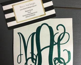 Glitter Monogram Decal