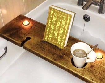 Bath Shelf - Bath Tray - Book Holder - Tablet Holder - Bath Board - Birthday Gift - Bath Caddy - Wine Holder - Beer Holder - Caddy