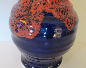 Roof-North Carolina Pottery-Blue and Orange Glazed