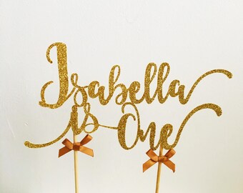 Name Cake Topper, 1st birthday, One, First Birthday, Personalised, Custom Age and Colour, Birthday Party Cake Decor, Glitter Topper