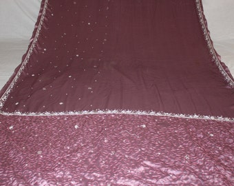 fabric by yard, art deco fabric, sari ,indian saree ,veil, stole ,hijab ,used sari ,antique fabric, Indian curtains, decoration fabric