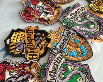 Harry Potter Emblem Gryffindor Slytherin Hufflepuff Ravenclaw Embroidered Patch, Iron On, Sew On, Hogwarts patch, Hogwarts faculty, Movie