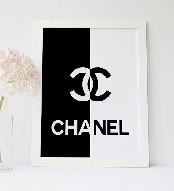 Chanel Half Black Half White Coco Chanel Logo Chanel Wall