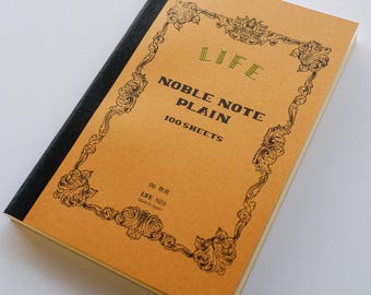 Large B6 Refill LIFE Japan Noble Series Plain Journal Notebook Archival Quality Paper Acid Free Handmade - Brown Book