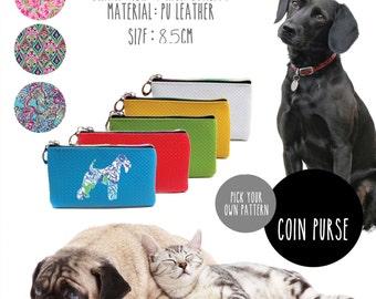 Welsh Terrier Coin Purse - lilly inspired - paisley