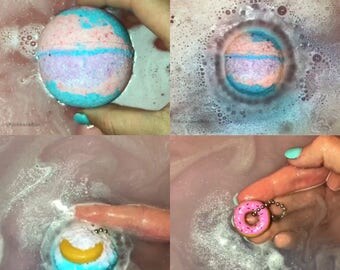 Donut Bath Bomb with Donut Keychain Hidden Inside/Surprise Inside