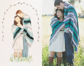 Watercolor Portrait, Watercolor, Family Portrait, Custom Illustration, Custom Portrait, Customized Art, anniversary, birthday, gift