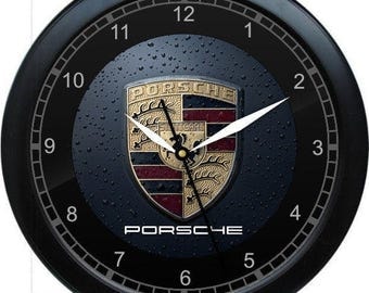 Porsche Wall Clock Garage Work Shop Gift Father's Day Man Cave Rec Room