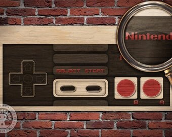 Nintendo NES Controller Woodblock Art