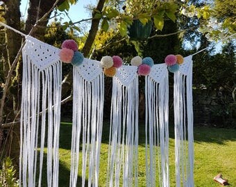 Pompom Macrame garland bunting