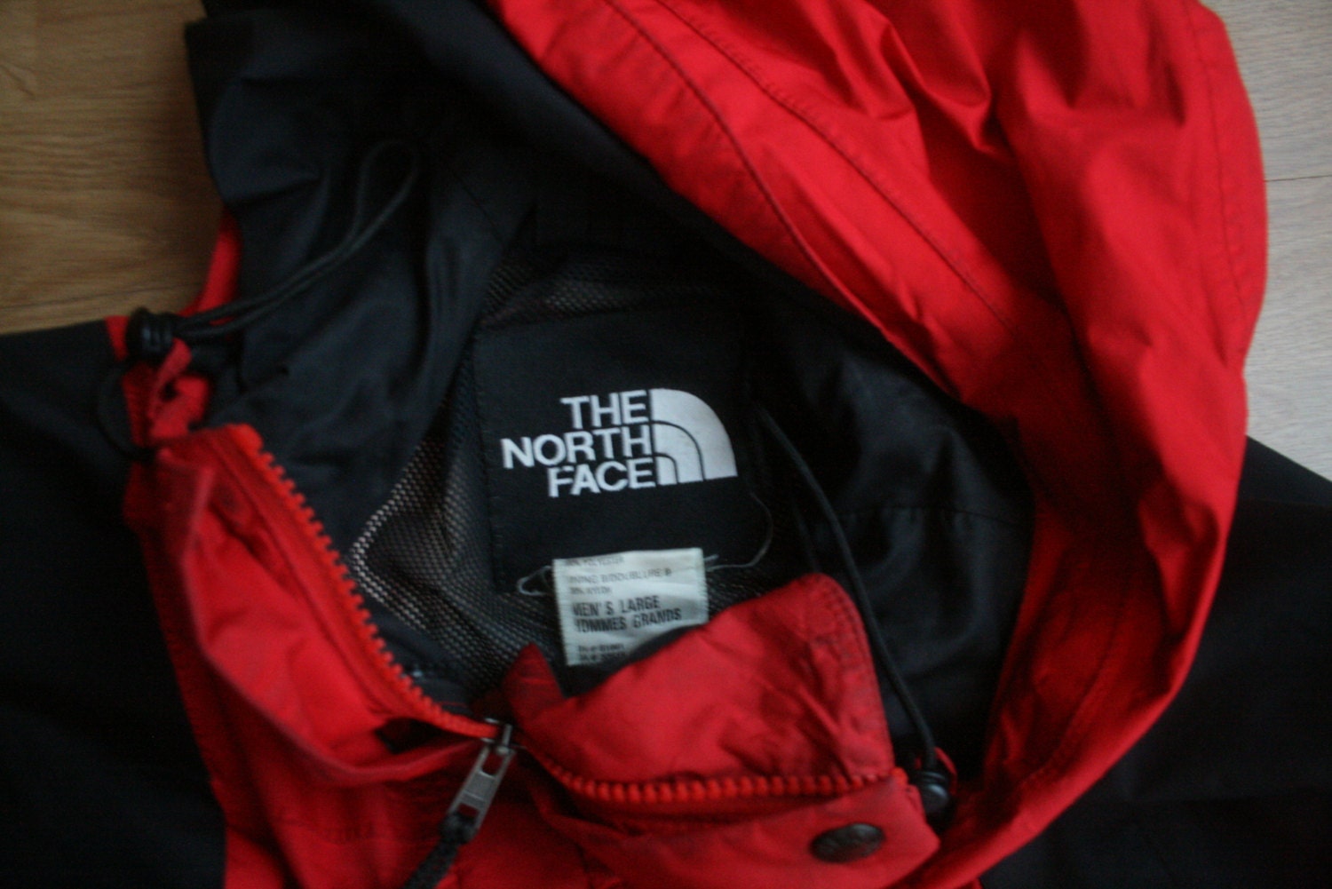 red north face coat mens