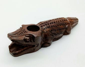 Crocodile Wooden Smoking Pipe Handmade Carved Pipes