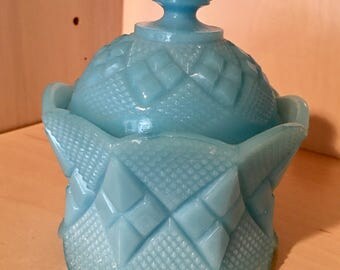 Vintage Portieux Vallerysthal Cut Glass Dish with Cover