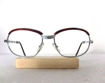 70's Eyeglasses France Alixe White Gold Brown Rimmed Eye glasses Frame Medium to Large Size 70's NEW old stock Eyewear FREE SHIPPING