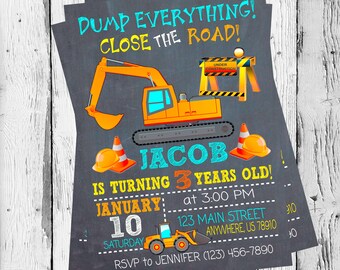 CONSTRUCTION BIRTHDAY INVITATION