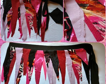 Pink tattered wrap skirt. Pirate, Festival, Beach, Pixie, Fairy, boho skirt