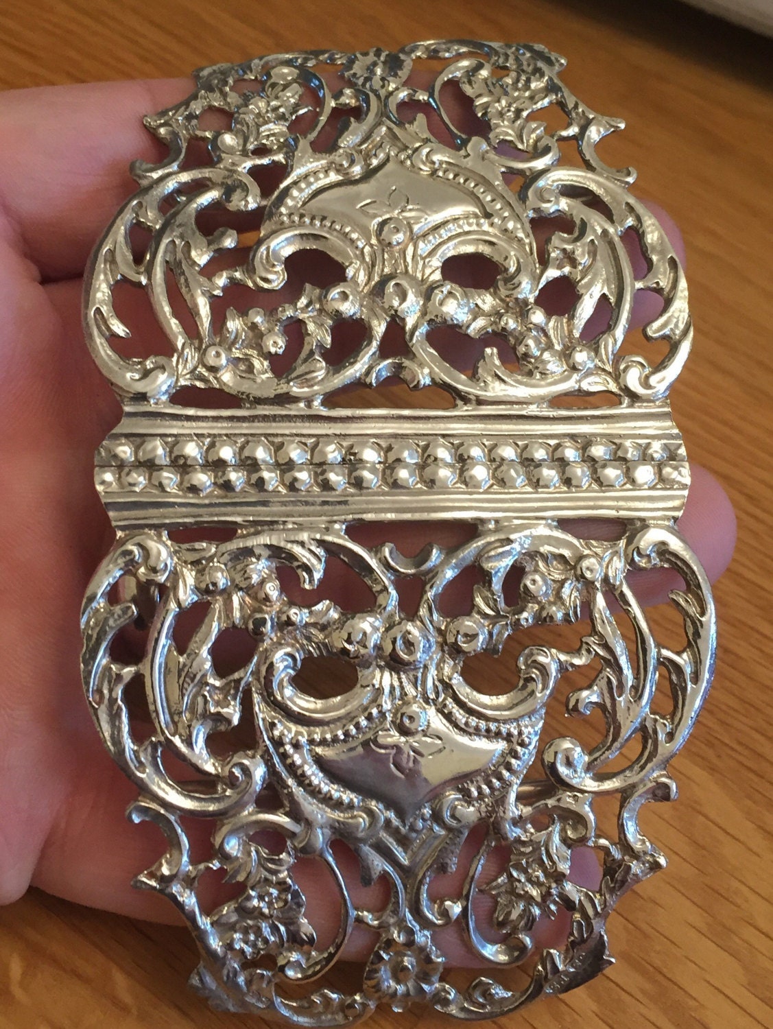 Superb antique Sterling silver belt buckle Chester 1893