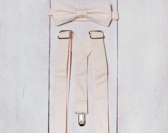 On Sale Petal Suspender and Bow Tie Set Free Shipping Offer Color Match To David's Bridal Petal Sizes Newborn to Adult