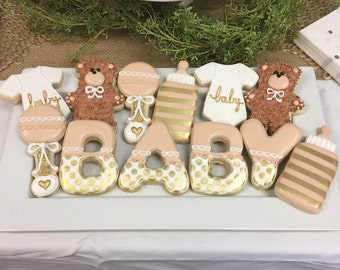 Teddy Bears & Rattles Baby Shower Set (1 Dozen)