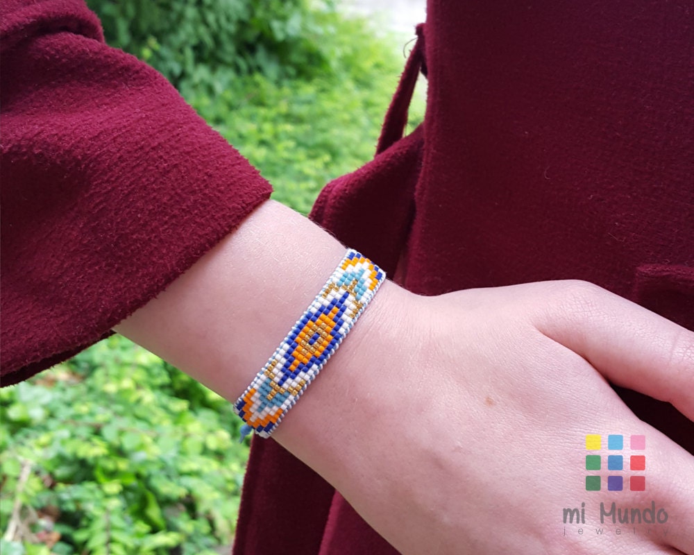 Ethnic Miyuki loom beaded bracelet Handmade Seed by MiMundoJewelry