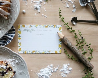 Set of 10 - Recipe Cards - "When life gives you lemons, get baking!"