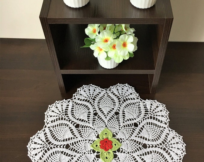 White doily knitted crochet laced doily crochet flower doily handmade decor white cotton napkins white crochet