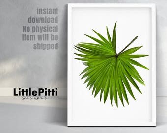 Tropical print, tropical wall art, palm leaf print, botanical print, scandinavian print, palm leaf prints, palm leaves, tropical plant print