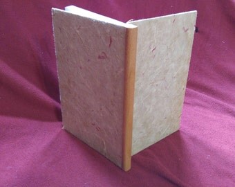 Blank Journal, ruled pages, natural paper cover, wood binding