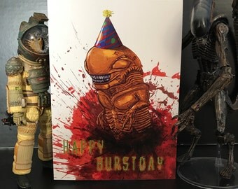 Alien Funny Horror Birthday Card