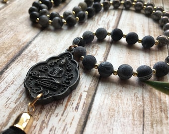 Men's Mala Necklace - Mala Necklace - Mens Mala Necklace - Yoga Necklace - Prayer Beads - Black Mala Necklace - Mala 0 Men's Necklace - Yoga