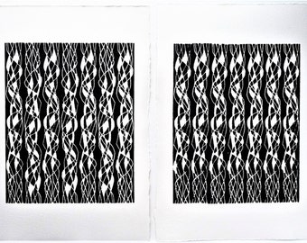 Original Modern Art, Black White Wall Art, Abstract Art, Linocut Print, Abstract Linocut, Housewarming Gift, Abstract Print, Art Gift Print