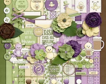 Year in Review- March- Digital Scrapbooking Kit - 17 Paper - 60 Plus Elements - Paper Size - 12 x 12 Inches