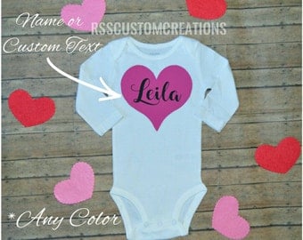 Baby Girl Valentine's Outfit, Preemie Valentine's Day Outfit, Toddler Girl Valentine's Shirt, Choose Your Colors, 1st Valentine's Shirt