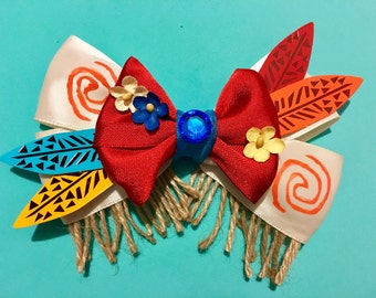 Moana Bow FREE SHIPPING Moana Hair Bow Princess Bow Disney Princess Bow Disneybounding Disney Bow Disney Bows Maui Bow Disney Hair Bow